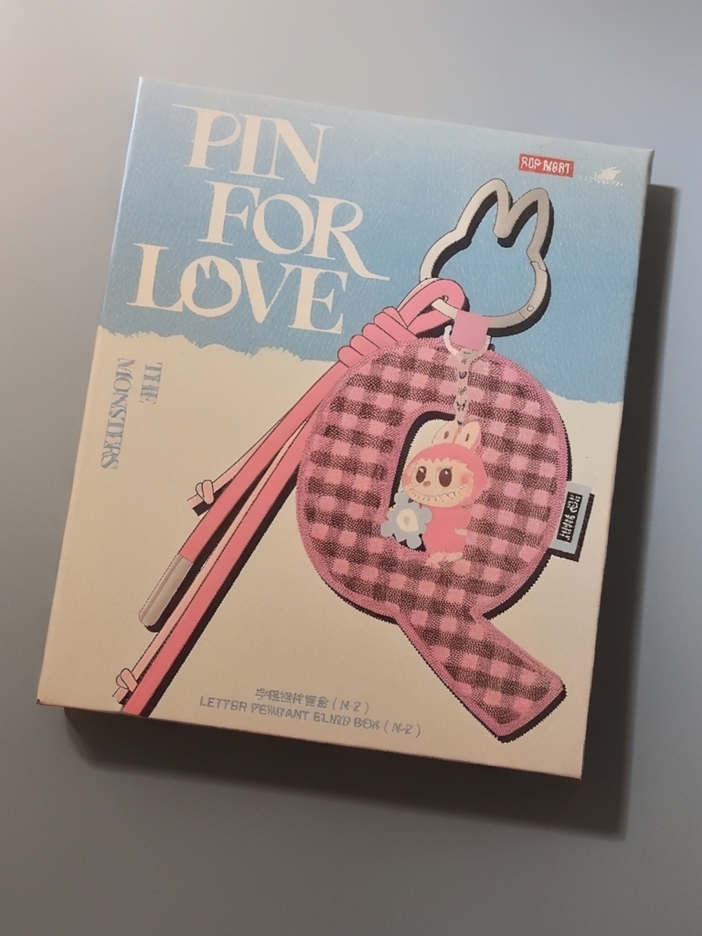 PIN FOR LOVE Pink Checkered Letter  Q Keychain Charm